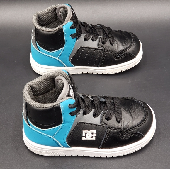 DC Pure High Top Toddlers Sneaker. Black / Blue Size 7 - Picture 9 of 14